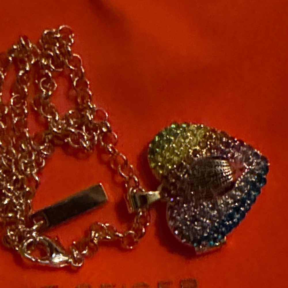 Kurt Geiger Multicolor Heart Pendant Necklace - Picture 3 of 3